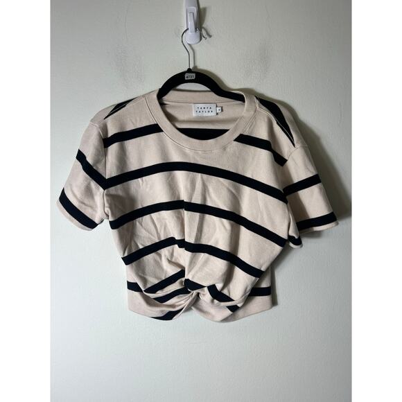 Tanya Taylor Tops - Tanya Taylor Black and Cream Striped Blouse